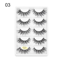 Load image into Gallery viewer, 5 Pairs 3D Faux Mink Hair False Eyelashes Wispies Fluffies Drama Eyelashes Natural Long Soft Handmade Cruelty-free Black Lashes
