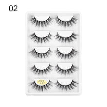 Load image into Gallery viewer, 5 Pairs 3D Faux Mink Hair False Eyelashes Wispies Fluffies Drama Eyelashes Natural Long Soft Handmade Cruelty-free Black Lashes
