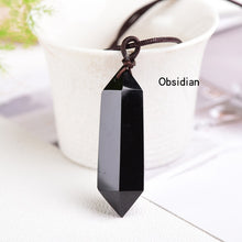 Load image into Gallery viewer, 1pc Natural crystal quartz double point pendant Crystal pillar Necklace Health energy healing stone for gift

