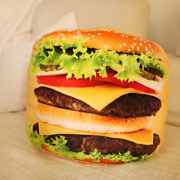 Simulation hamburger cheeseburger cushion pillow food stuffed toys Creative doll doll gift