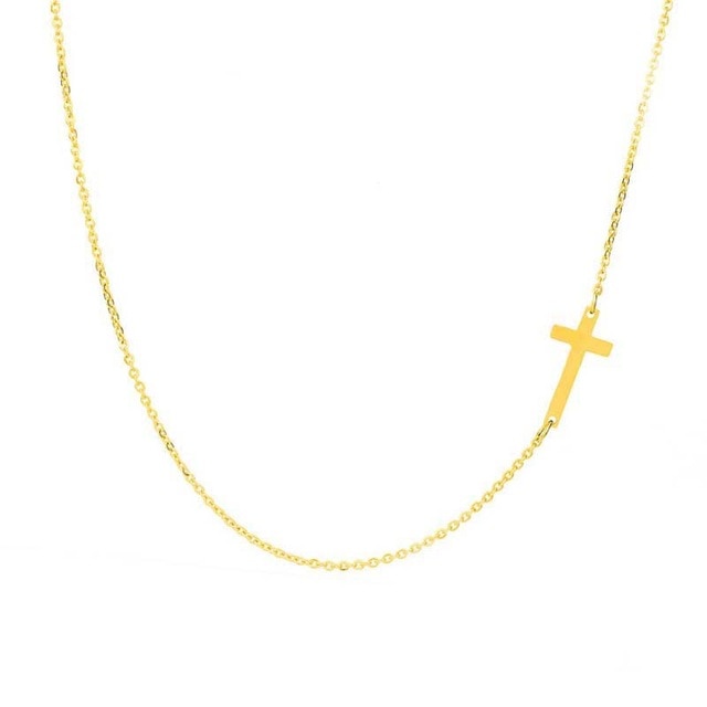 Dainty Cross Pendant Necklace for Women Men Stainless Steel Religious Jewelry Gold Silver Plated Choker Gift Faith Necklace custom handmade