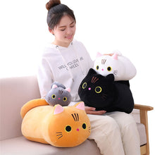 Load image into Gallery viewer, 25cm 35cm 50cm plush cat toy white black brown stuffed animal cat plush throw pillow kids toys birthday gift for children
