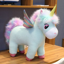 Load image into Gallery viewer, 30~80cm Unique Glowing Wings Unicorns Plush toy Giant Unicorn Stuffed Animals Doll Fluffy Hair Fly Horse Toy for Child Xmas Gift
