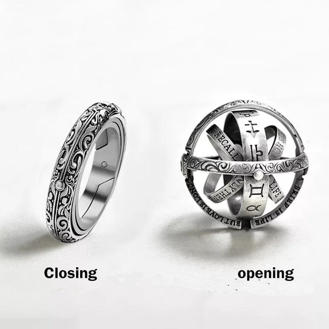 Vintage Astronomical Ball Rings For Women Men Creative Complex Rotating Cosmic Finger Ring Jewelry handmade