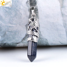 Load image into Gallery viewer, Dragon Necklace Quartz Necklaces Natural Crystal Stone Hexagonal Prism Ethnic Pendant Jewelry for Women Men custom handamde
