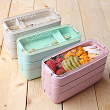 Load image into Gallery viewer, Kitchen 900ml Microwave Lunch Box Wheat Straw Dinnerware Food Storage Container Children Kids School Office Portable Bento Box
