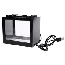 Load image into Gallery viewer, USB Mini Aquarium Fish Tank With LED Lamp Light Betta Fish Fighting Cylinder
