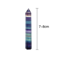 Load image into Gallery viewer, Natural Fluorite Crystal Colorful Striped Fluorite 4-7CM Quartz Crystal Stone Point Healing Hexagonal Wand Treatment Stone
