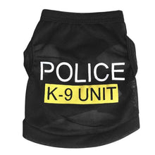 Load image into Gallery viewer, Police Suit Cosplay Dog Clothes Black Elastic Vest Puppy T-Shirt Coat Accessories Apparel Costumes  Pet Clothes for Dogs Cats
