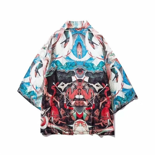 Japanese kimono men cardigan shirt blouse yukata men haori obi clothes samurai clothing male kimono cardigan