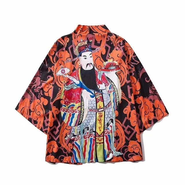 Japanese kimono men cardigan shirt blouse yukata men haori obi clothes samurai clothing male kimono cardigan