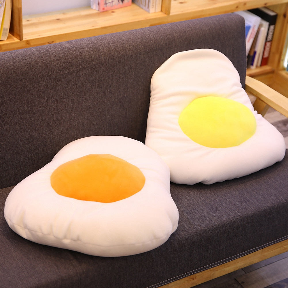 Egg plush pillow stuffed lifelike food omelette plush toy yolk throw pillow cushion kids toys home sofa decor pillow
