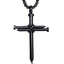 Load image into Gallery viewer, Cross Necklace Men Punk Nail Styling Pendant Black Gold Silver Color Chain Creative Necklace Gifts
