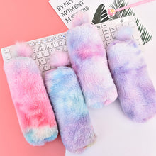 Load image into Gallery viewer, Gradient Lovely Girl Plush With Ball Pencil Case Stationery Storage Bag Escalar Papelaria Escolar School Supplies
