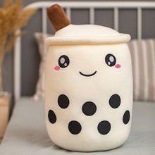 Load image into Gallery viewer, 25-70cm cute cartoon Fruit bubble tea cup shaped pillow with suction tubes real-life stuffed soft back cushion funny boba food
