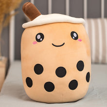 Load image into Gallery viewer, 25-70cm cute cartoon Fruit bubble tea cup shaped pillow with suction tubes real-life stuffed soft back cushion funny boba food
