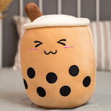 Load image into Gallery viewer, 25-70cm cute cartoon Fruit bubble tea cup shaped pillow with suction tubes real-life stuffed soft back cushion funny boba food
