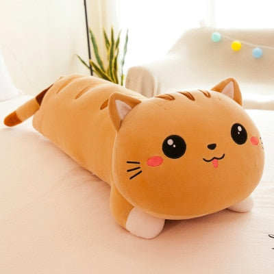 Long Cat Pillow Plush Toy Soft Stuffed Plush Animal Dolls Cushion for Kids Girls Home Decor Gifts 1pc 50-130CM