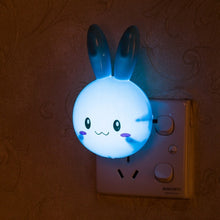 Load image into Gallery viewer, 3 Colors LED Cartoon Rabbit Night Lamp Switch ON/OFF Wall Light AC110-220V EU US Plug Bedside Lamp For Children Kids Baby Gifts
