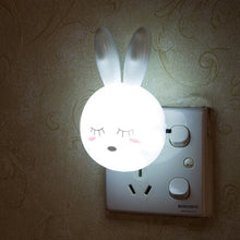 Load image into Gallery viewer, 3 Colors LED Cartoon Rabbit Night Lamp Switch ON/OFF Wall Light AC110-220V EU US Plug Bedside Lamp For Children Kids Baby Gifts
