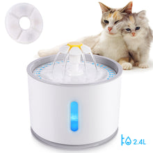 Load image into Gallery viewer, Automatic Pet Cat Water Fountain with LED Lighting 5 Pack Filters 2.4L USB Dogs Cats Mute Drinker Feeder Bowl Drinking Dispenser
