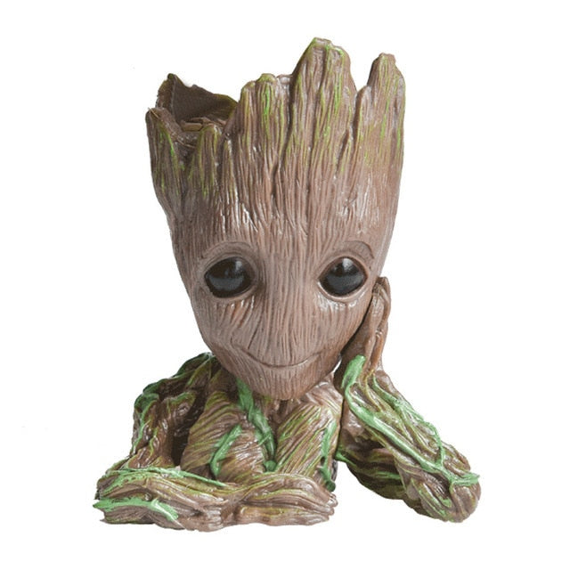 Baby Groot Flower Pot Planter Holders Figurine Tree Man Model Toy For Kids Pen Holder Fairy Garden Flowerpot Crafts