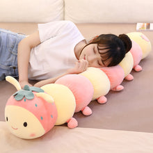 Load image into Gallery viewer, Cute fruit caterpillar doll plush toy comforts children sleeping pillow long pillow little girl doll
