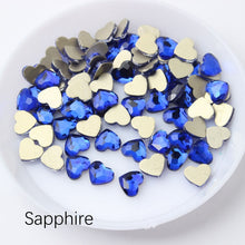 Load image into Gallery viewer, Hot heart-shaped nail art rhinestones 11 colors exquisite crystal stone size two styles 30pcs / 100Pcs for 3D nail decoration
