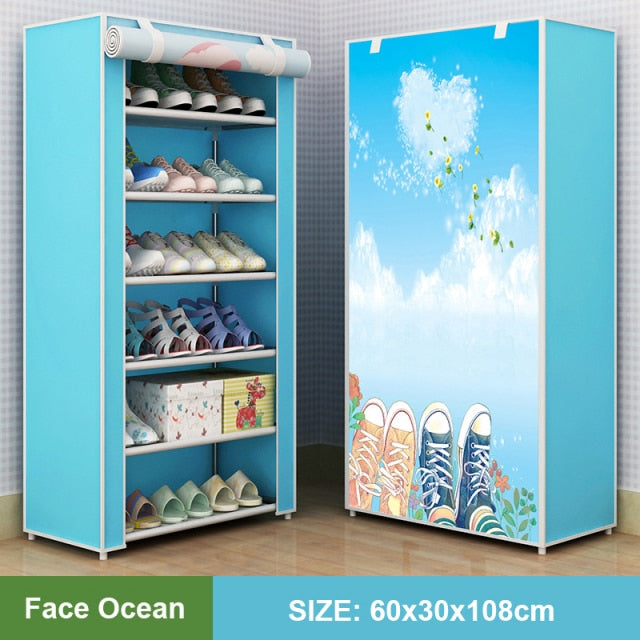 Multilayer Shoe Cabinet Dustproof Shoes Storage Closet Hallway Space-saving Shoerack Organizer Holder Home Furniture Shoe Rack