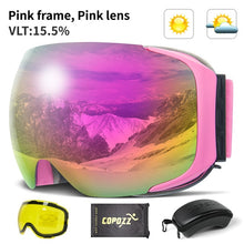 Load image into Gallery viewer, COPOZZ Magnetic Ski Goggles with 2s Quick-Change Lens and Case Set UV400 Protection Anti-Fog Snowboard Ski Glasses for Men Women
