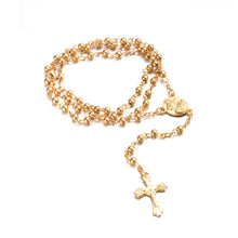 Load image into Gallery viewer, Rosary Necklace Jesus Christ Cross Pendant Necklaces Alloy Bead Long Chain Mens Women Virgin Mary Christian Fashion Jewelry custom handmade
