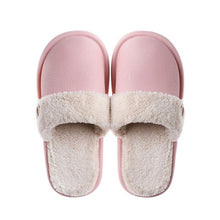 Load image into Gallery viewer, Plush warm Home flat slippers Lightweight soft comfortable winter slippers Women cotton shoes Indoor plush slippers
