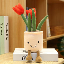 Load image into Gallery viewer, 35cm Lifelike Tulip Succulent Plants Plush Stuffed Decoration Toy Soft Bookshelf Decor Doll Potted Flowers Pillow for Girls Gift
