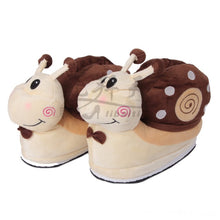 Load image into Gallery viewer, Warm Cartoon Cotton Slippers Cute Funny Snail Slippers Women House Flat Slides Winter Soft Fluffy Floor Flip Flops Unisex Shoes
