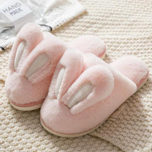 Load image into Gallery viewer, Fashion Women Slippers Winter Warm Fur Shoes Men Couples Cute Rabbit Ears Soft Sole Home Indoor Ladies Plush Slides Zapatillas
