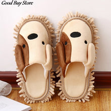 Load image into Gallery viewer, Winter Plush Slippers Lovely Dog 1Pair Home Unisex Dust Mop Slippers Kitchen Bathroom House Floor Cleaner Shoes Cute Puppy Warm
