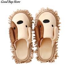 Load image into Gallery viewer, Winter Plush Slippers Lovely Dog 1Pair Home Unisex Dust Mop Slippers Kitchen Bathroom House Floor Cleaner Shoes Cute Puppy Warm
