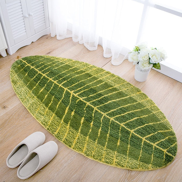 Banana Leaf Bath Mat Super Soft Absorbent Bath Carpet Anti-slip Floor Mat Door Entrance Decorative Door Mat Kitchen Mat