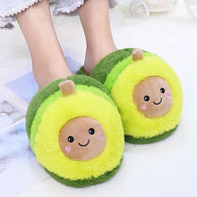 Load image into Gallery viewer, Kawaii Plush Avocado Slippers Fruit Toys Cute Warm Winter Adult Shoes Doll Women Indoor Household Products
