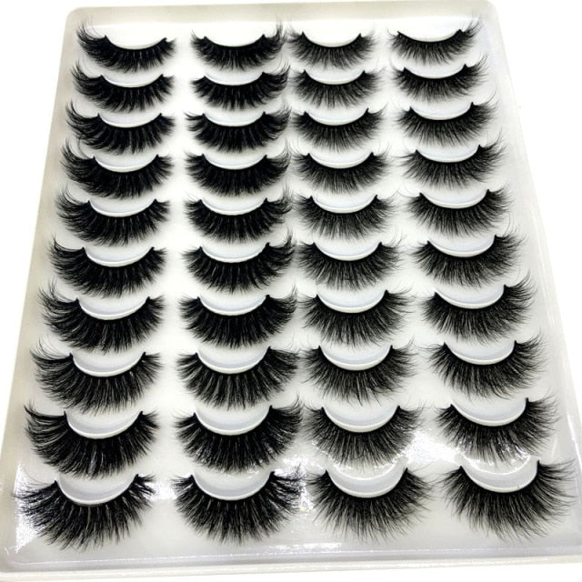 20 pairs natural false eyelashes fake lashes long makeup 3d mink eyelashes eyelash extension mink eyelashes