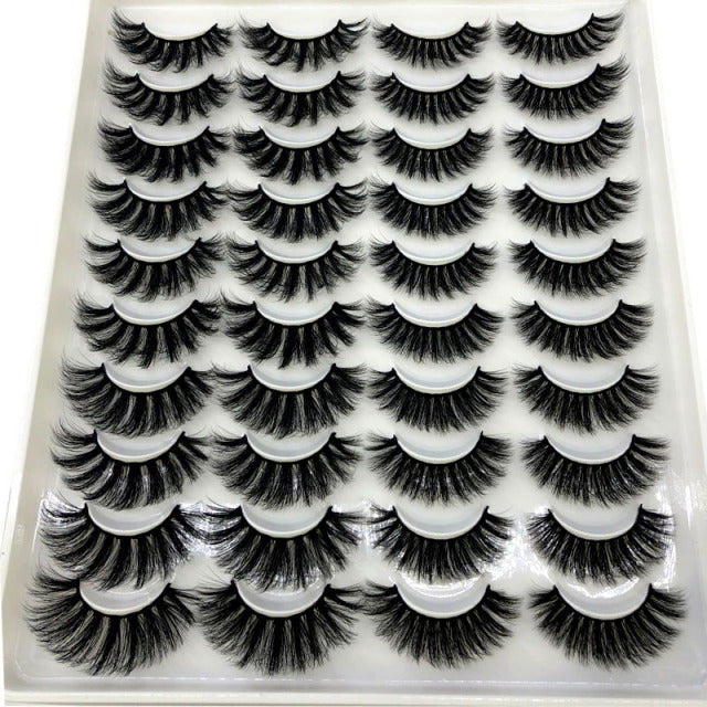 20 pairs natural false eyelashes fake lashes long makeup 3d mink eyelashes eyelash extension mink eyelashes