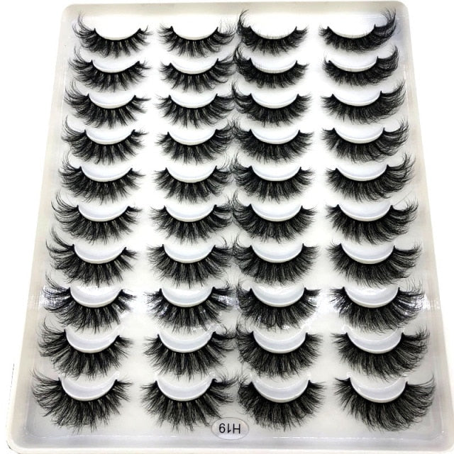 20 pairs natural false eyelashes fake lashes long makeup 3d mink eyelashes eyelash