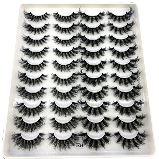 20 pairs natural false eyelashes fake lashes long makeup 3d mink eyelashes eyelash