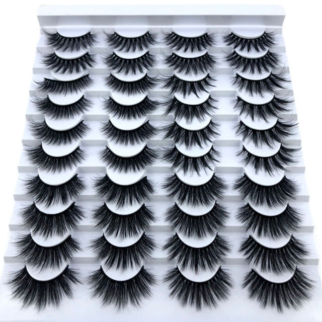 20 pairs natural false eyelashes fake lashes long makeup 3d mink eyelashes eyelash extension mink eyelashes