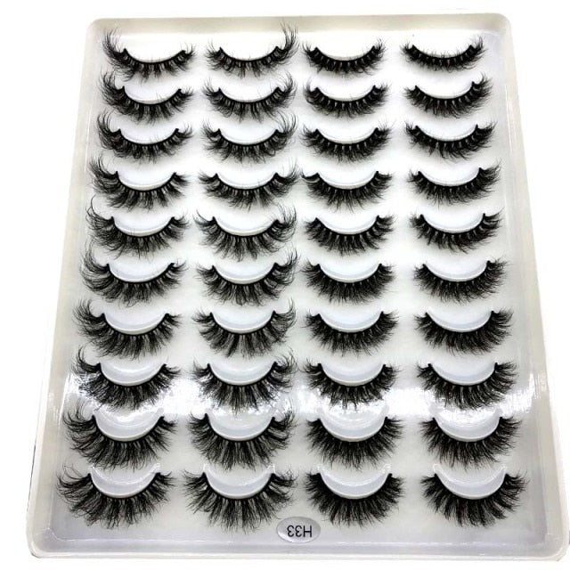 20 pairs natural false eyelashes fake lashes long makeup 3d mink eyelashes eyelash