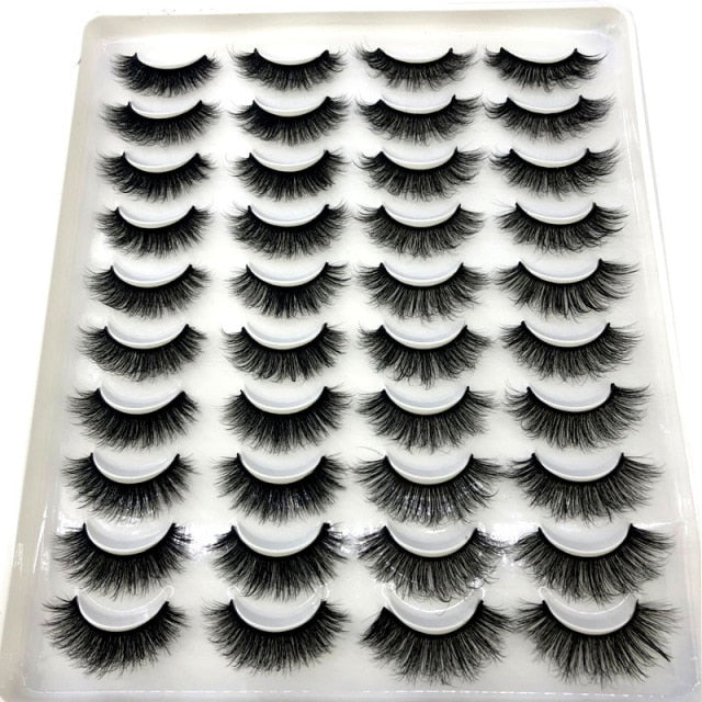 20 pairs natural false eyelashes fake lashes long makeup 3d mink eyelashes eyelash extension mink eyelashes