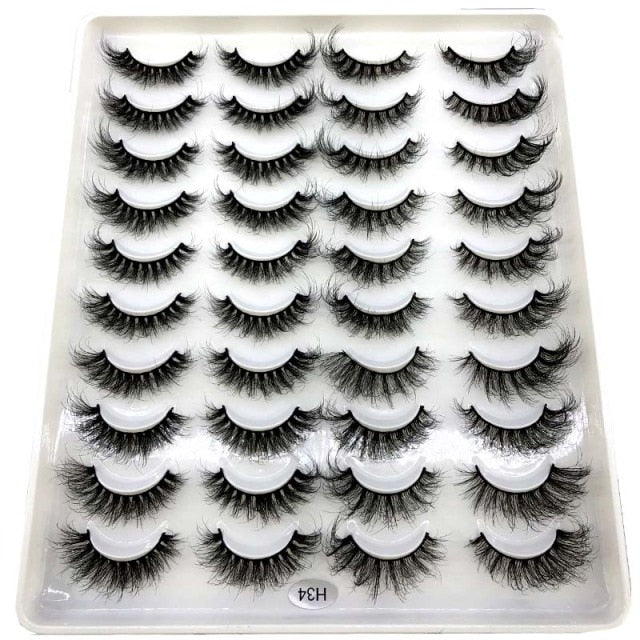 20 pairs natural false eyelashes fake lashes long makeup 3d mink eyelashes eyelash