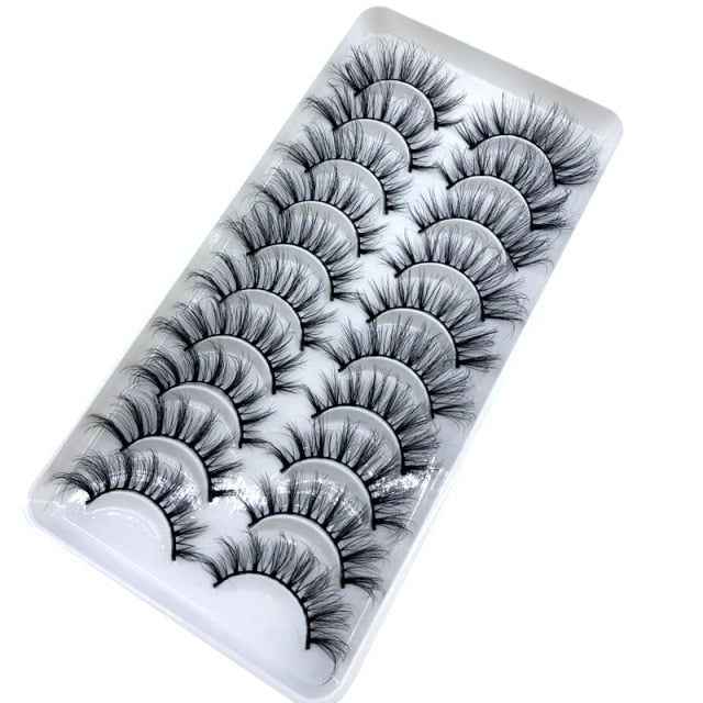 10 pairs natural false eyelashes fake lashes long makeup 3d mink