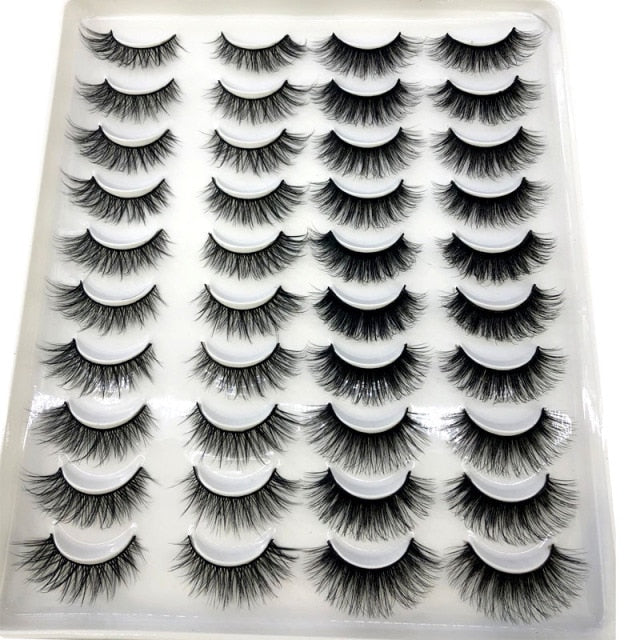 20 pairs natural false eyelashes fake lashes long makeup 3d mink eyelashes eyelash extension mink eyelashes