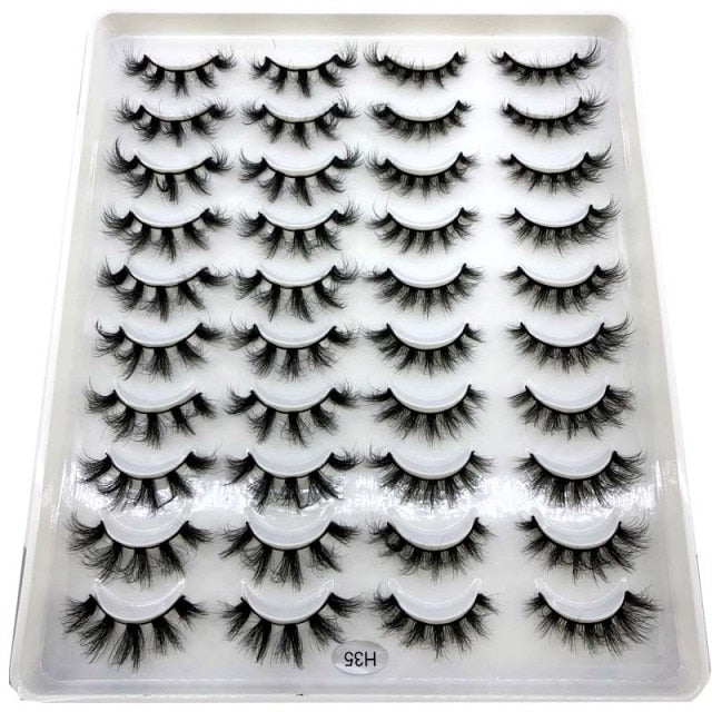 20 pairs natural false eyelashes fake lashes long makeup 3d mink eyelashes eyelash extension